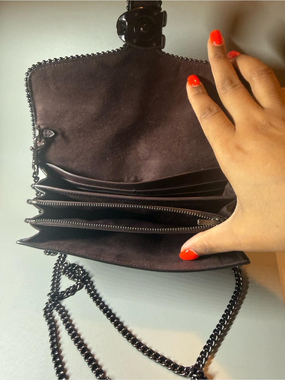 Coach Black Leather & Suede C Clasp Wallet - Picture 10 of 11